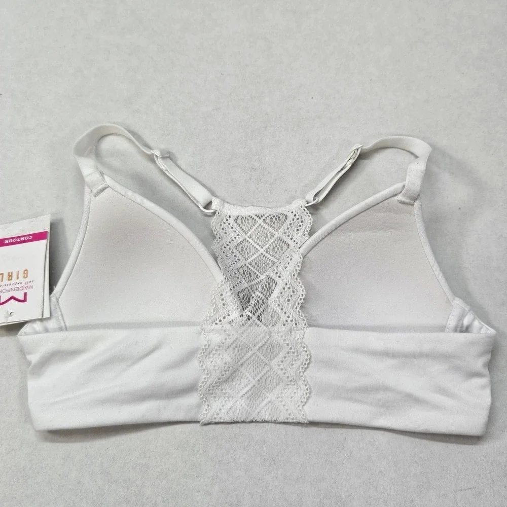 Maidenform Girls White Contour Bra‎ Lace Racerback 4326 Size 30A New With Tags